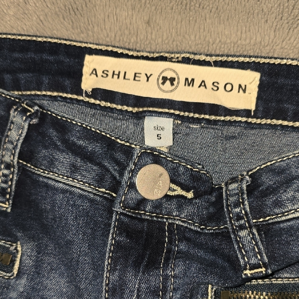 Ashley Mason Blue Denim Skinny Stretch Jeans Size 5 - Picture 2 of 5